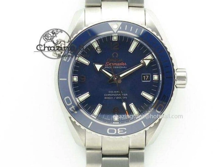 0306 Planet Ocean 600M Co-Axial GMT 43.5mm VSF 1:1 Best Edition Black Dial Orange Markers on SS Bracelet A8605 Super Clone Elegant 8024